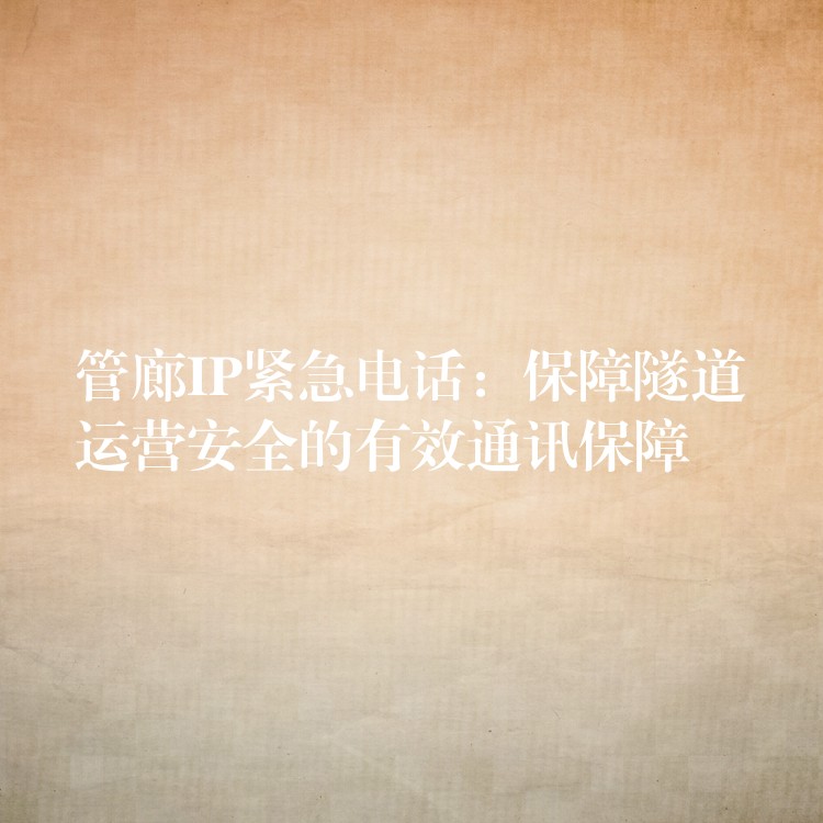 管廊IP紧急电话:保障隧道运营安全的有效通讯保障 管廊IP紧急电话:保障隧道运营安全的有效通讯保障