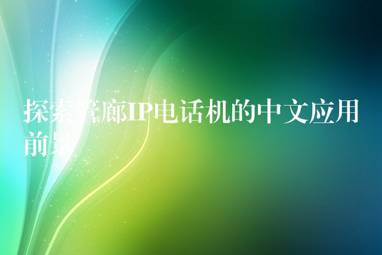  探索管廊IP电话机的中文应用前景