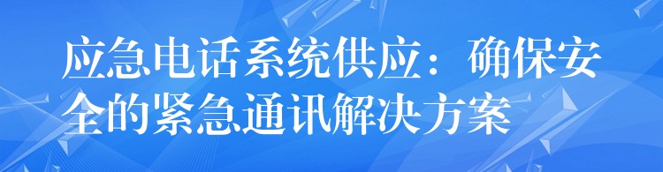 应急电话系统供应:确保安全的紧急通讯解决方案 应急电话系统供应:确保安全的紧急通讯解决方案