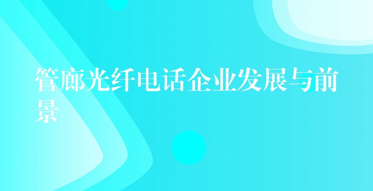 管廊光纤电话企业发展与前景 管廊光纤电话企业发展与前景