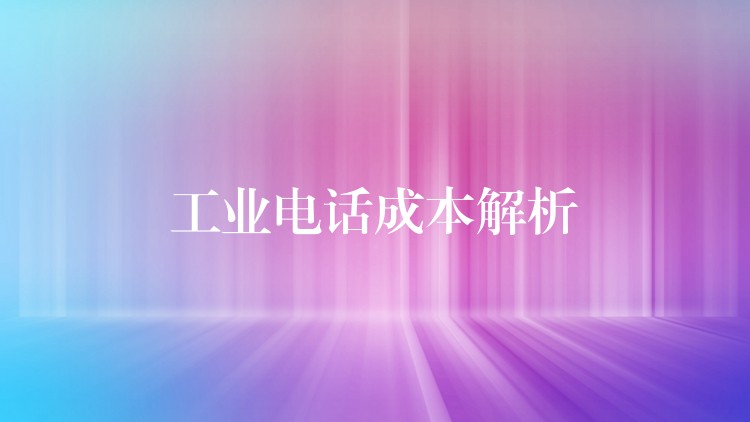  工业电话成本解析