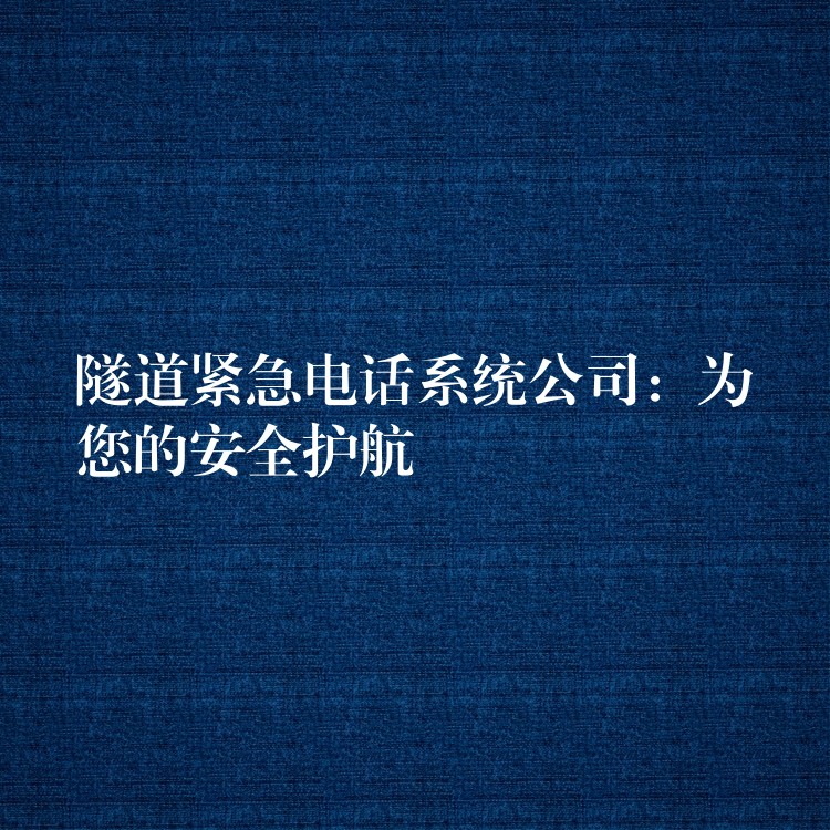  隧道紧急电话系统公司：为您的安全护航
