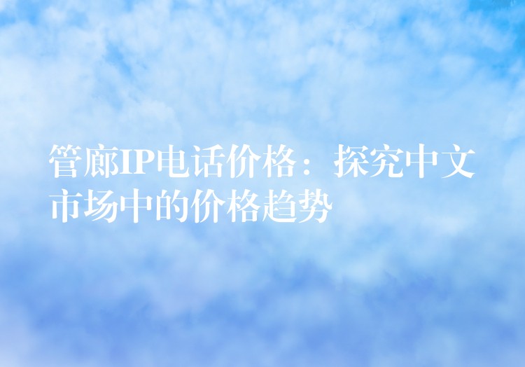 管廊IP电话价格:探究中文市场中的价格趋势 管廊IP电话价格:探究中文市场中的价格趋势