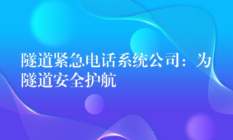  隧道紧急电话系统公司：为隧道安全护航