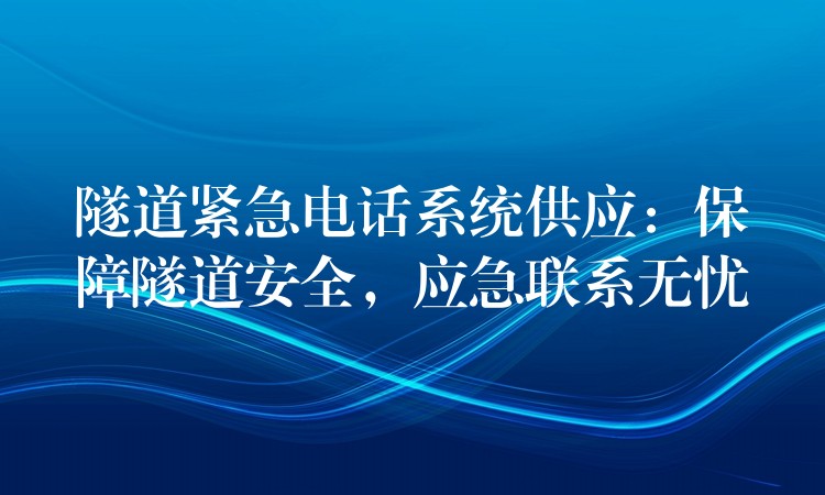  隧道紧急电话系统供应：保障隧道安全，应急联系无忧