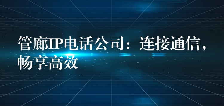 管廊IP电话公司:连接通信,畅享高效 管廊IP电话公司:连接通信,畅享高效