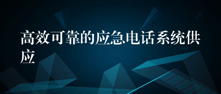 高效可靠的应急电话系统供应 高效可靠的应急电话系统供应
