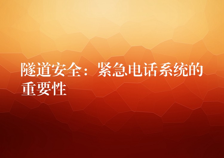 隧道安全:紧急电话系统的重要性 隧道安全:紧急电话系统的重要性