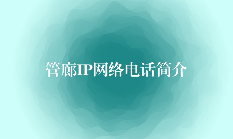  管廊IP网络电话简介