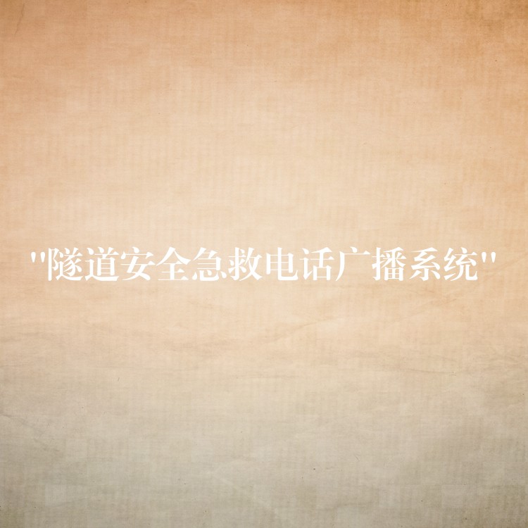  “隧道安全急救电话广播系统”