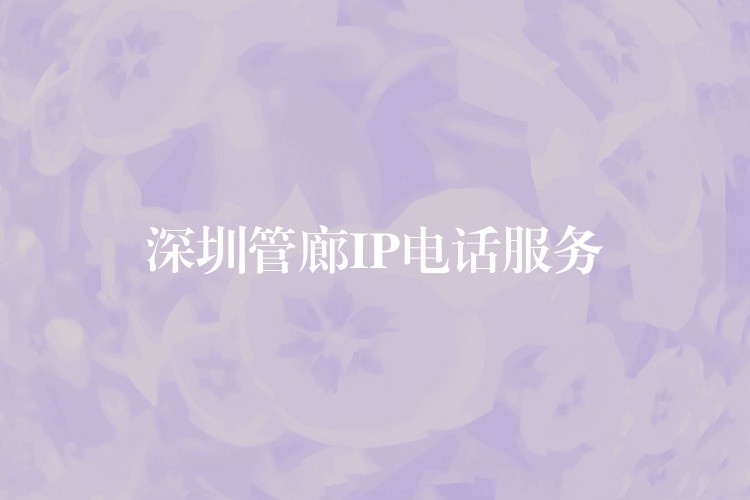 深圳管廊IP电话服务 深圳管廊IP电话服务