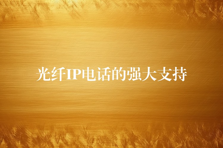  光纤IP电话的强大支持