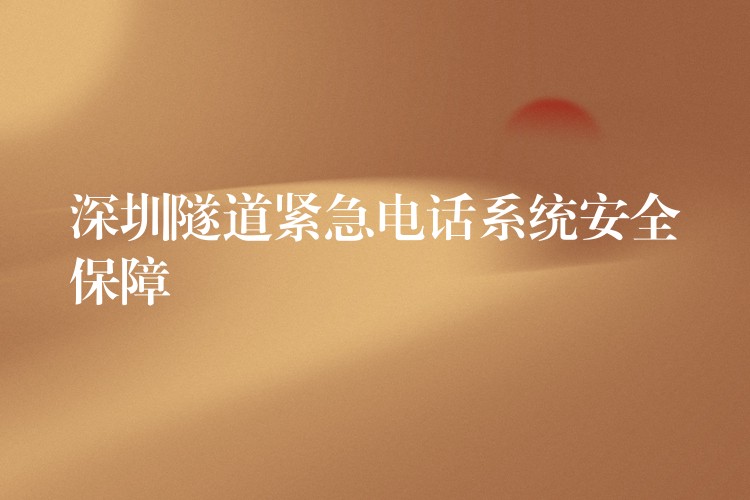 深圳隧道紧急电话系统安全保障 深圳隧道紧急电话系统安全保障