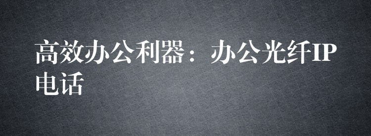  高效办公利器：办公光纤IP电话