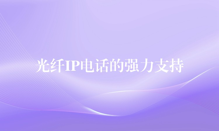  光纤IP电话的强力支持