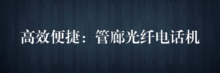  高效便捷：管廊光纤电话机
