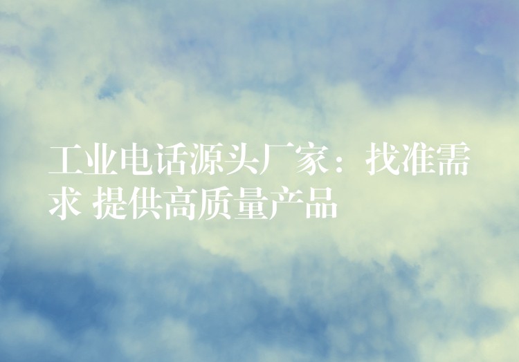 工业电话源头厂家:找准需求 提供高质量产品 工业电话源头厂家:找准需求 提供高质量产品