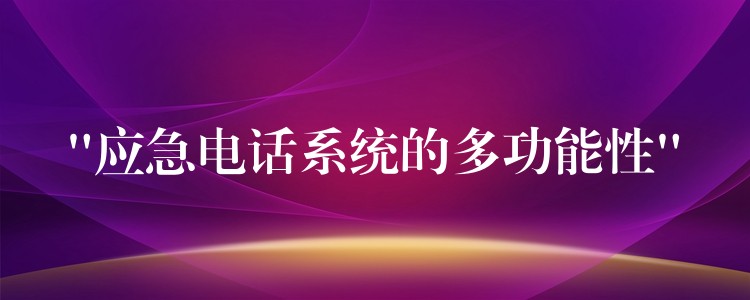  “应急电话系统的多功能性”