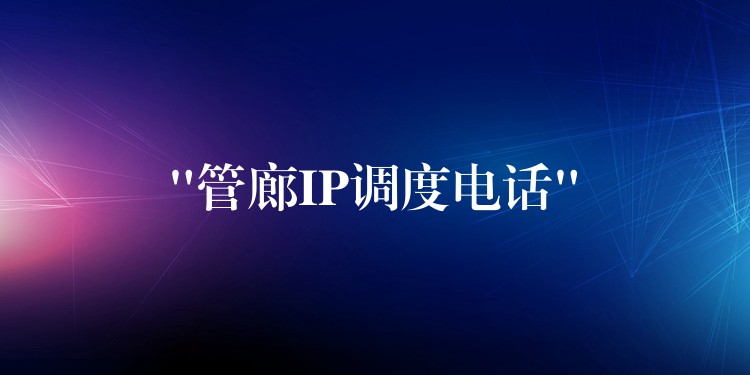 “管廊IP调度电话” “管廊IP调度电话”