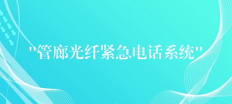  “管廊光纤紧急电话系统”