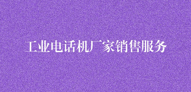  工业电话机厂家销售服务