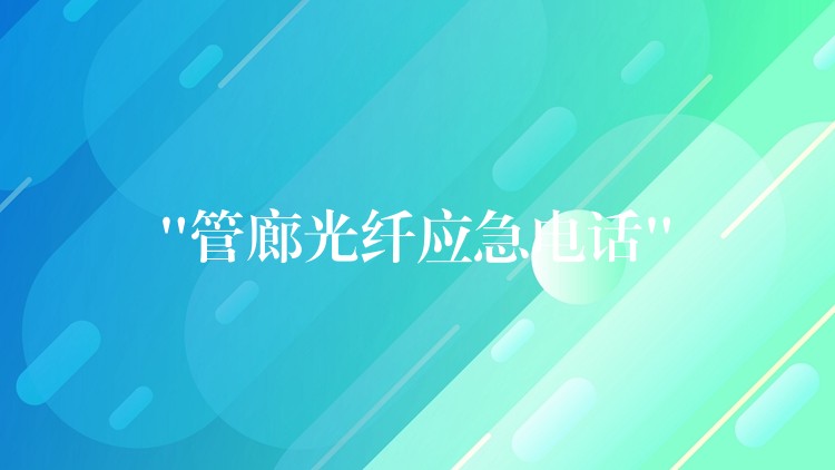  “管廊光纤应急电话”